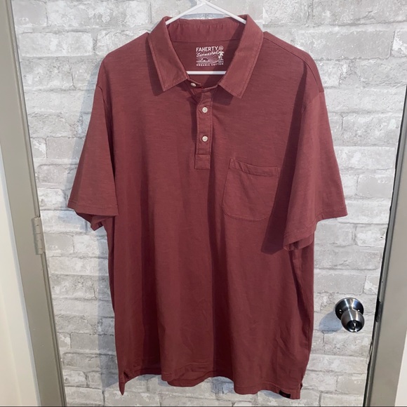 Faherty Sunwashed Polo Shirt sz XXL - Picture 2 of 4